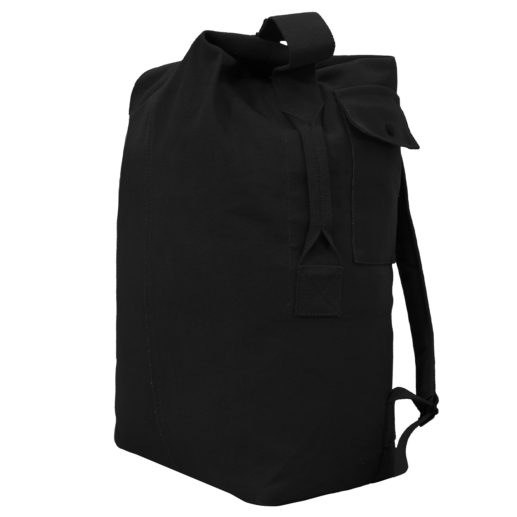 Rothco Nomad Canvas Duffle Backpack Black - 38L Heavy-Duty Travel Bag