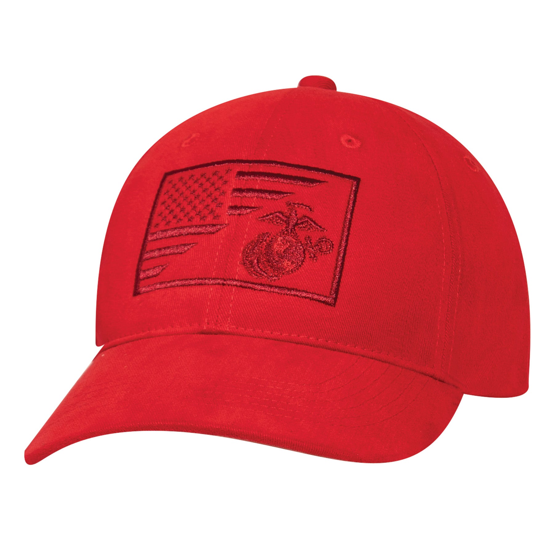 Rothco USMC Eagle, Globe and Anchor / US Flag Low Profile Cap - Red