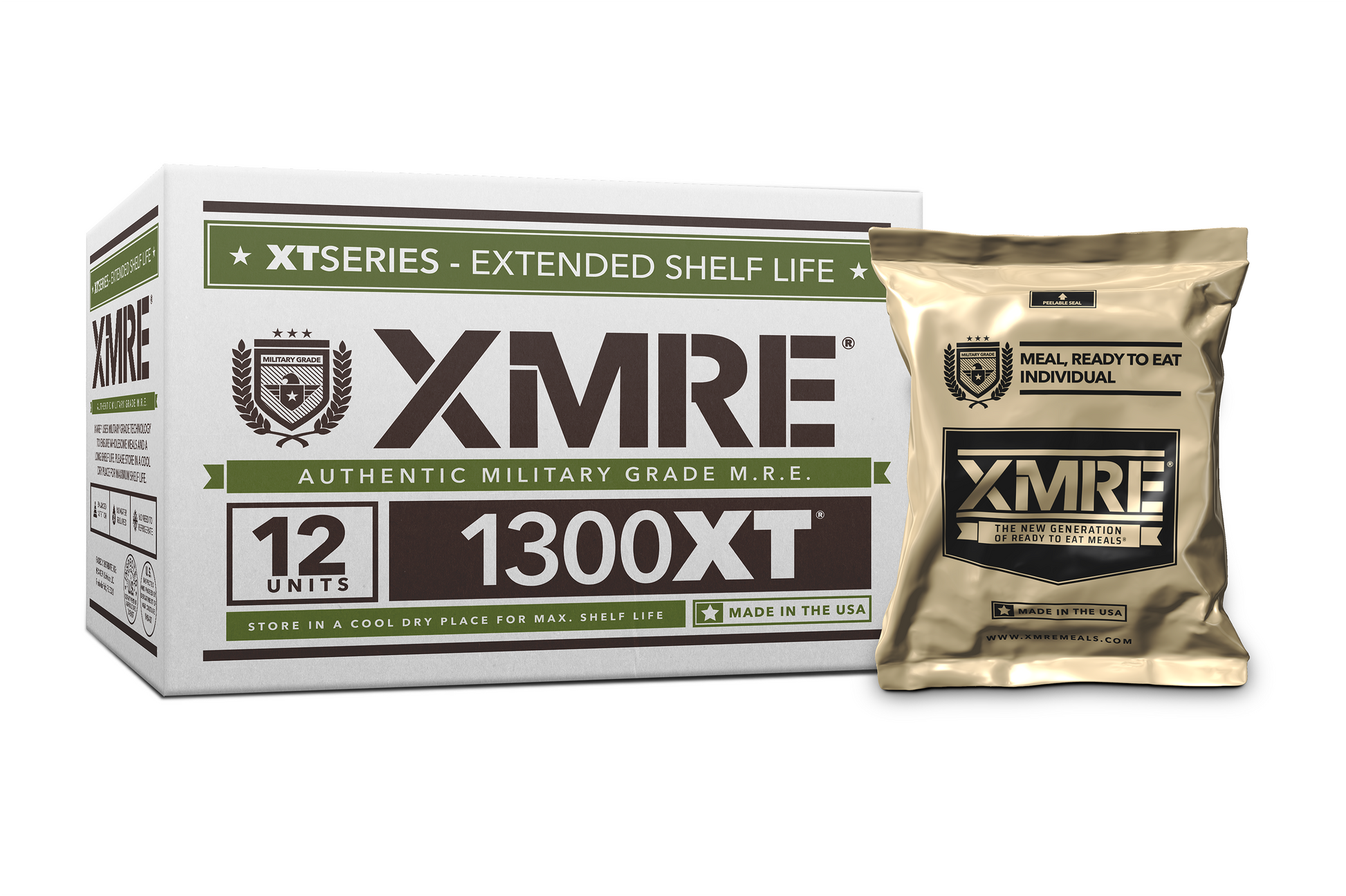 XMRE 1300XT Meals with Heaters Case by Military MRE - Ready-to-Eat Emergency Food