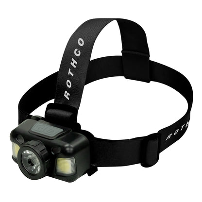 Rothco Rechargeable 600 Lumen LED Headlamp Black with Motion Sensor and Multiple Light Modes