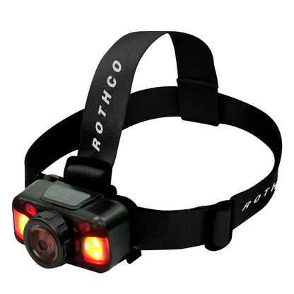 Rothco Rechargeable 600 Lumen LED Headlamp Black with Motion Sensor and Multiple Light Modes
