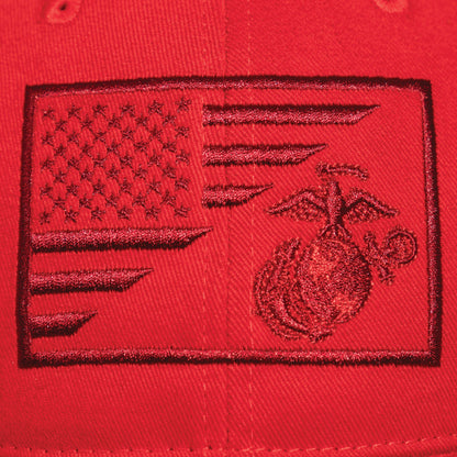 Rothco USMC Eagle, Globe and Anchor / US Flag Low Profile Cap - Red