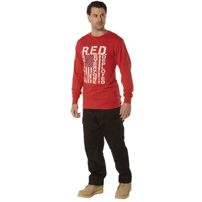 Rothco R.E.D. Remember Everyone Deployed Long Sleeve T-Shirt for Men, Size 2XL