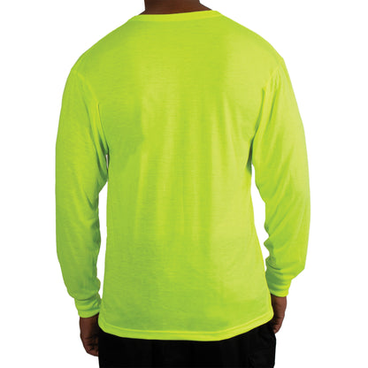 Rothco Moisture Wicking Long Sleeve Pocket T-Shirt in Safety Green, Size XL