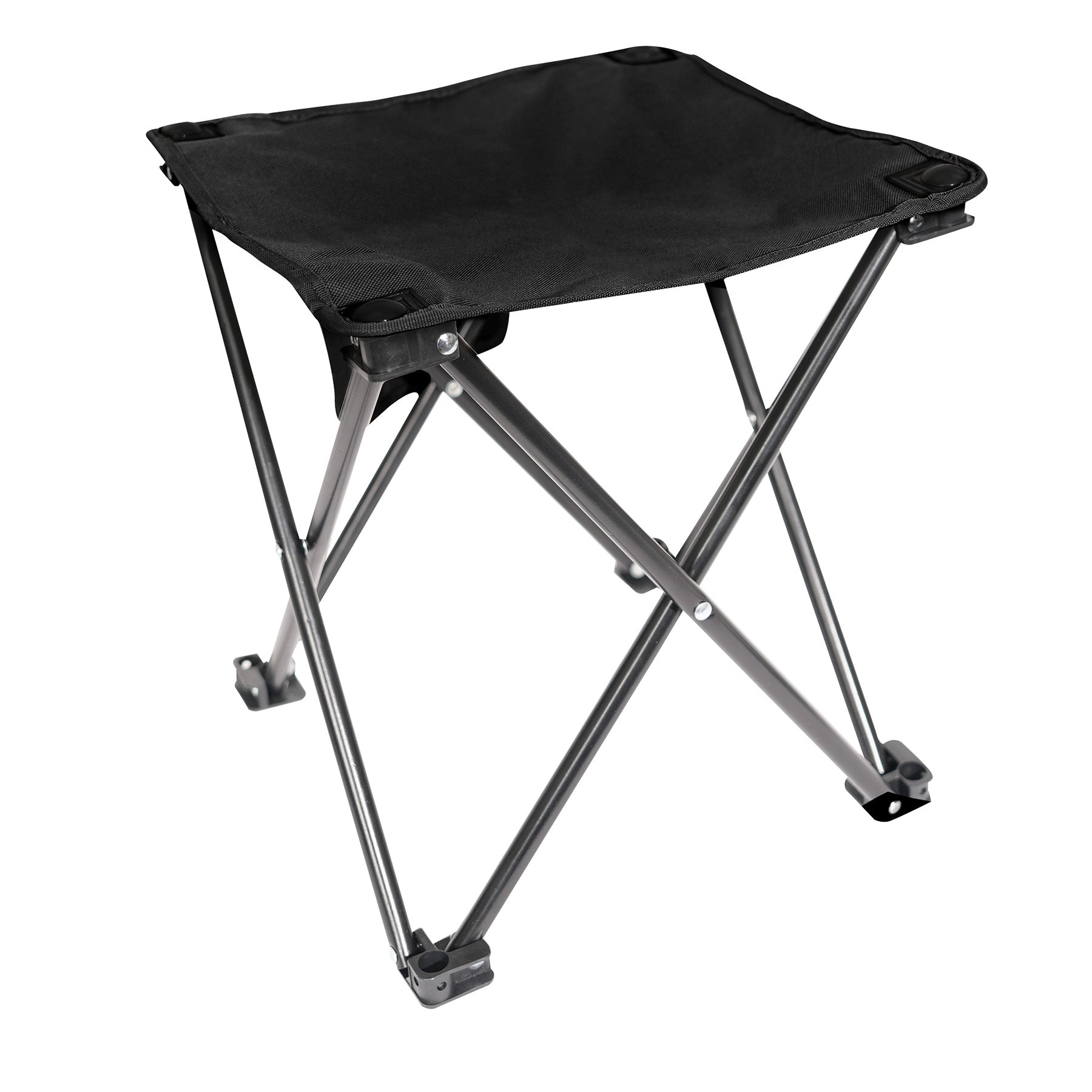 Rothco Collapsible 4 Leg Camp Stool Black - Portable Outdoor Folding Seat with Side Pocket