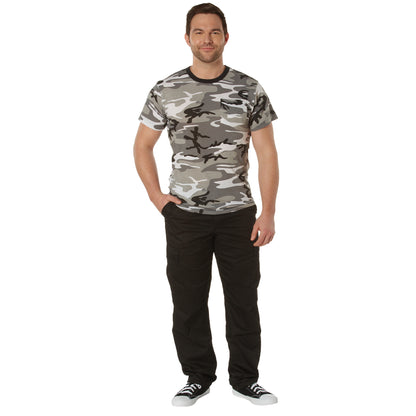 Rothco Pocket T-Shirt City Camo Size Large - Comfortable Cotton/Poly Crew Neck Tee