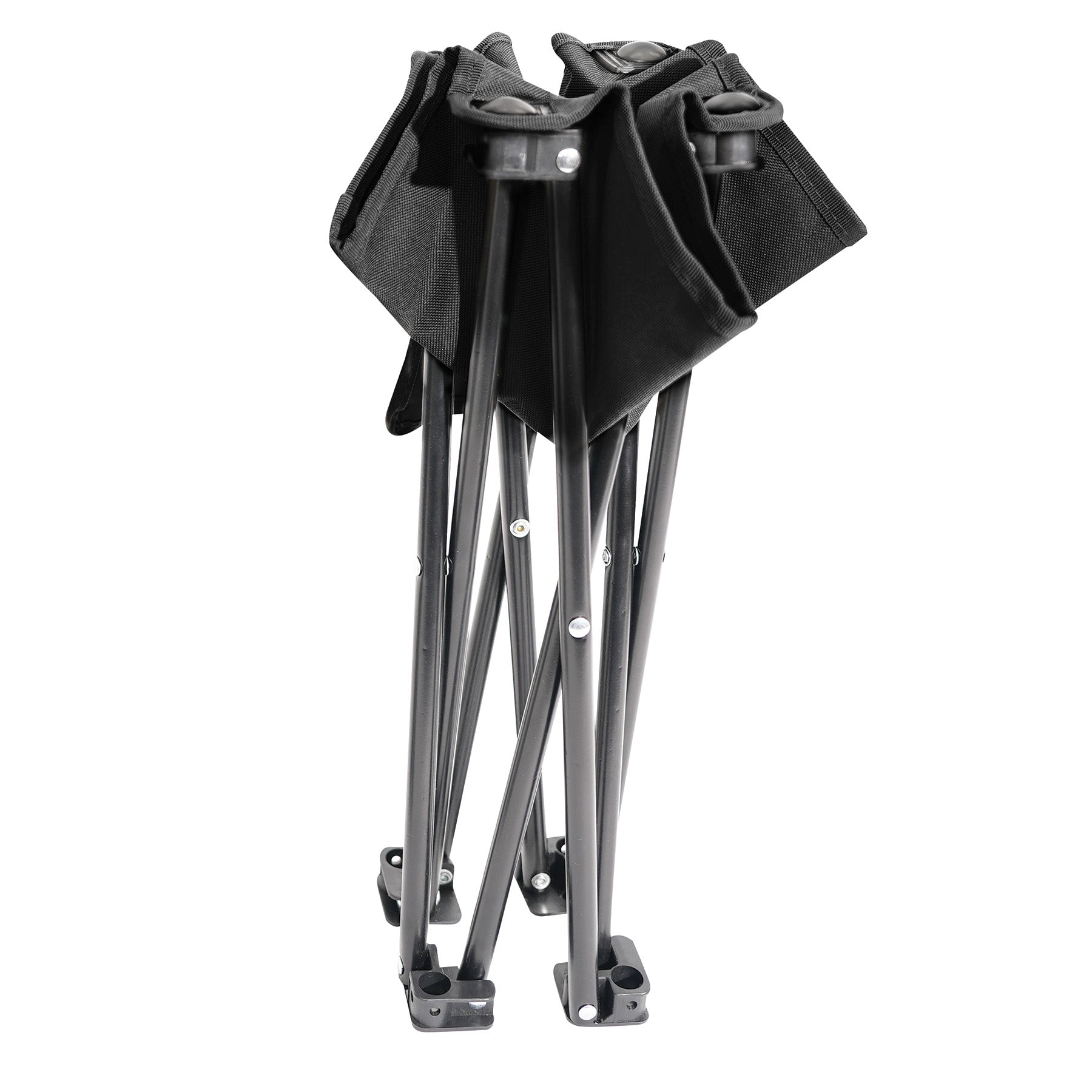 Rothco Collapsible 4 Leg Camp Stool Black - Portable Outdoor Folding Seat with Side Pocket