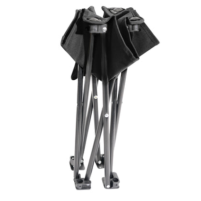 Rothco Collapsible 4 Leg Camp Stool Black - Portable Outdoor Folding Seat with Side Pocket