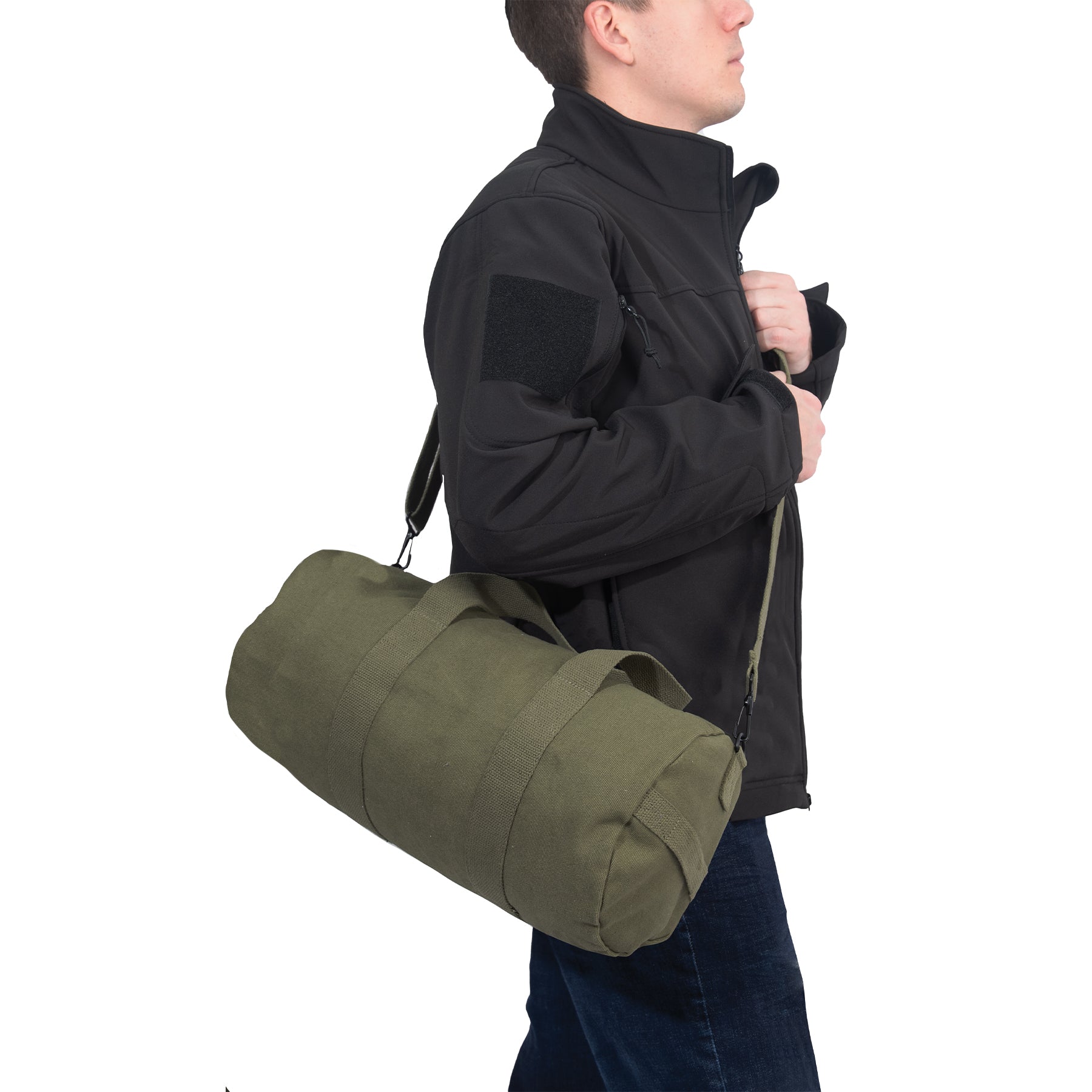 Rothco Canvas Shoulder Duffle Bag - 17 Inch Olive Drab Heavy-Duty Military-Style Travel Bag