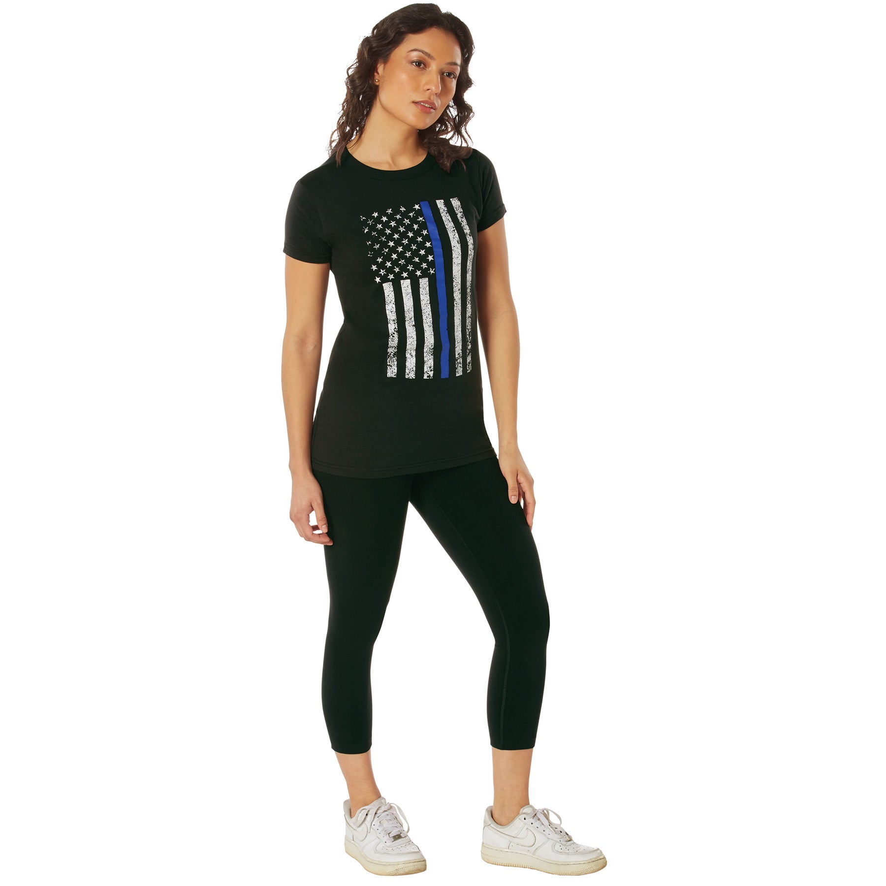 Rothco Women's Thin Blue Line Longer T-Shirt Size M – Support Law Enforcement in Style