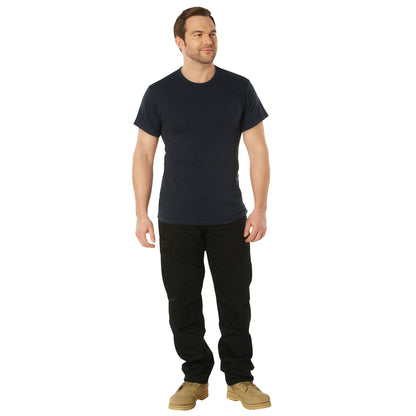 Rothco Solid Color Navy Blue Short Sleeve Crew Neck T-Shirt - Size Large