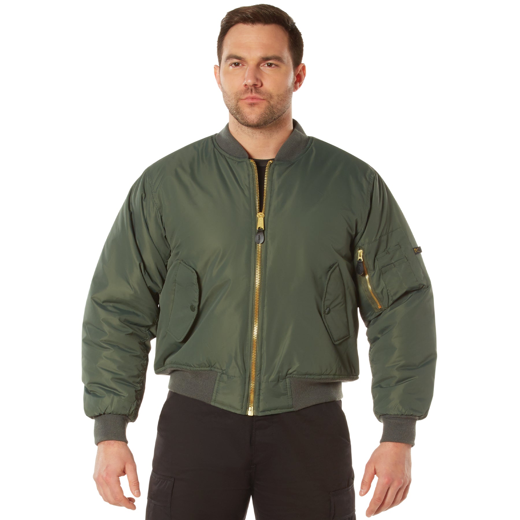 Rothco Enhanced Nylon MA-1 Flight Jacket in Sage Green - Size Large