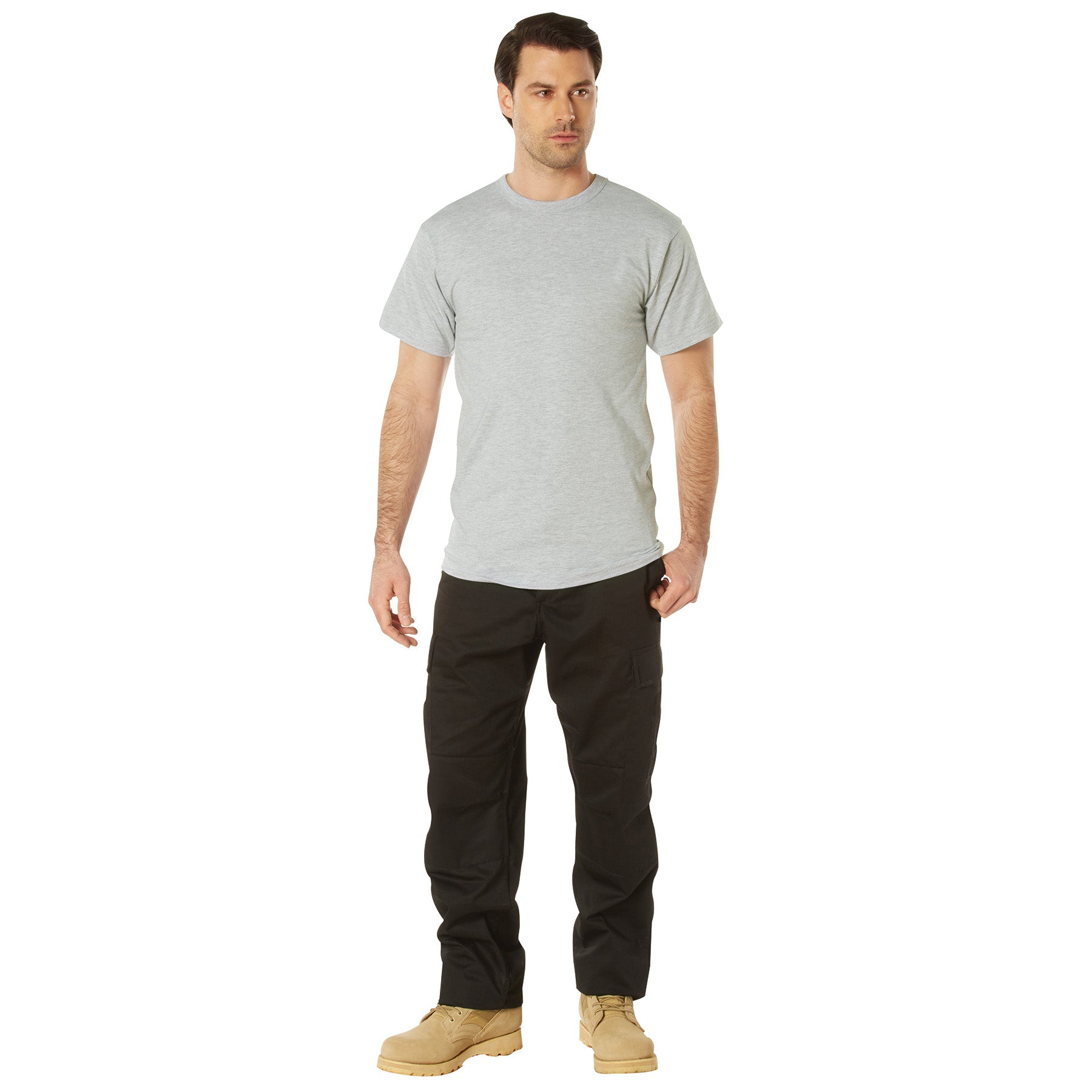Rothco Solid Color Heather Grey T-Shirt 2XL - Comfortable Cotton/Polyester Crew Neck