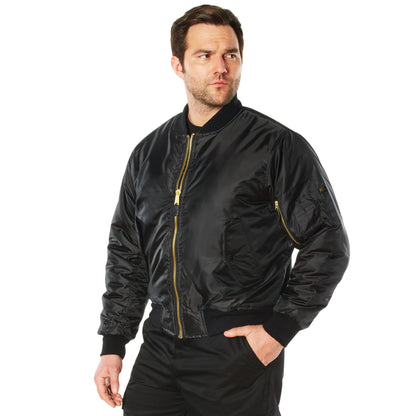 Rothco Concealed Carry MA-1 Flight Jacket in Black, Size 4XL