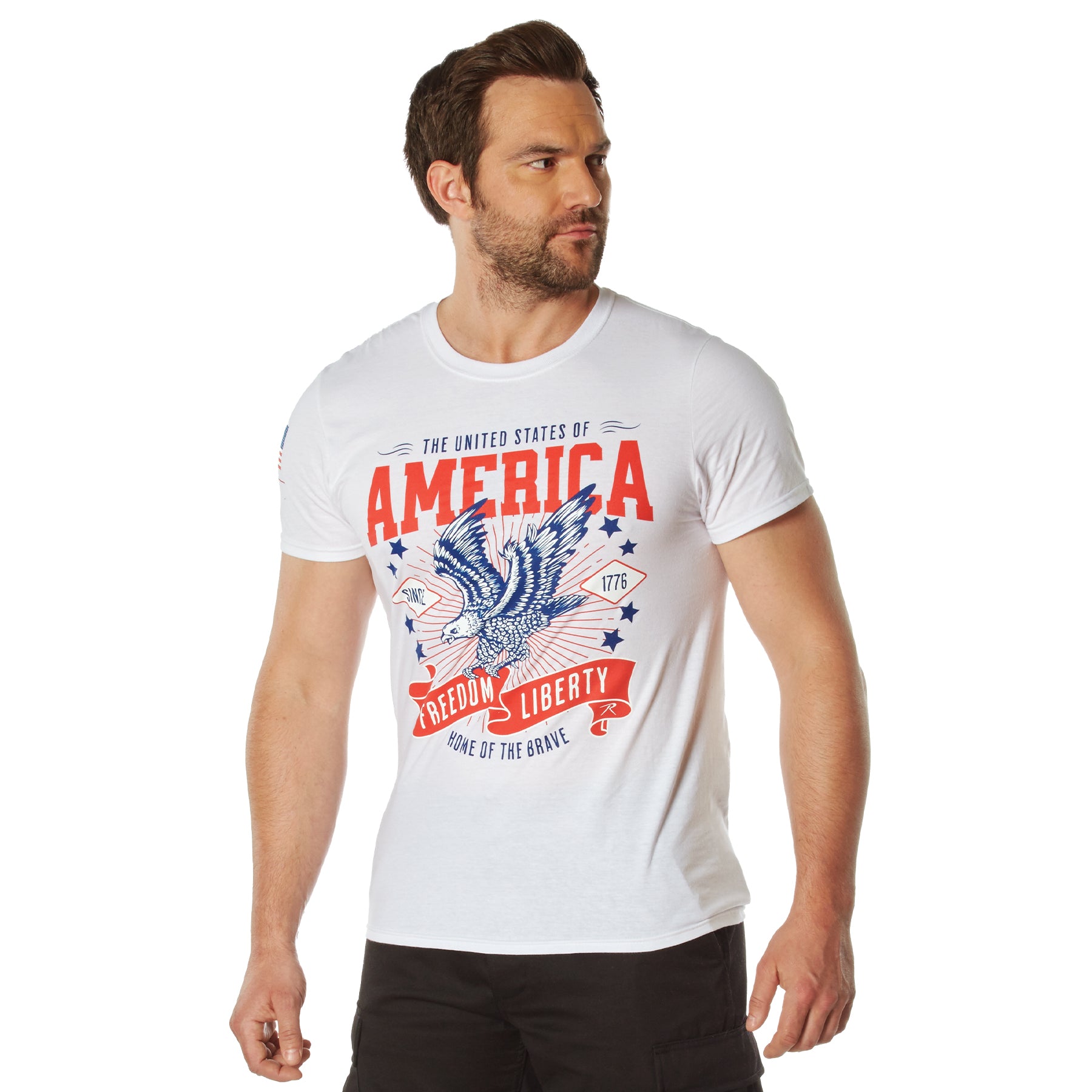 Rothco Freedom & Liberty T-Shirt White Size S – Patriotic American Flag Graphic Tee