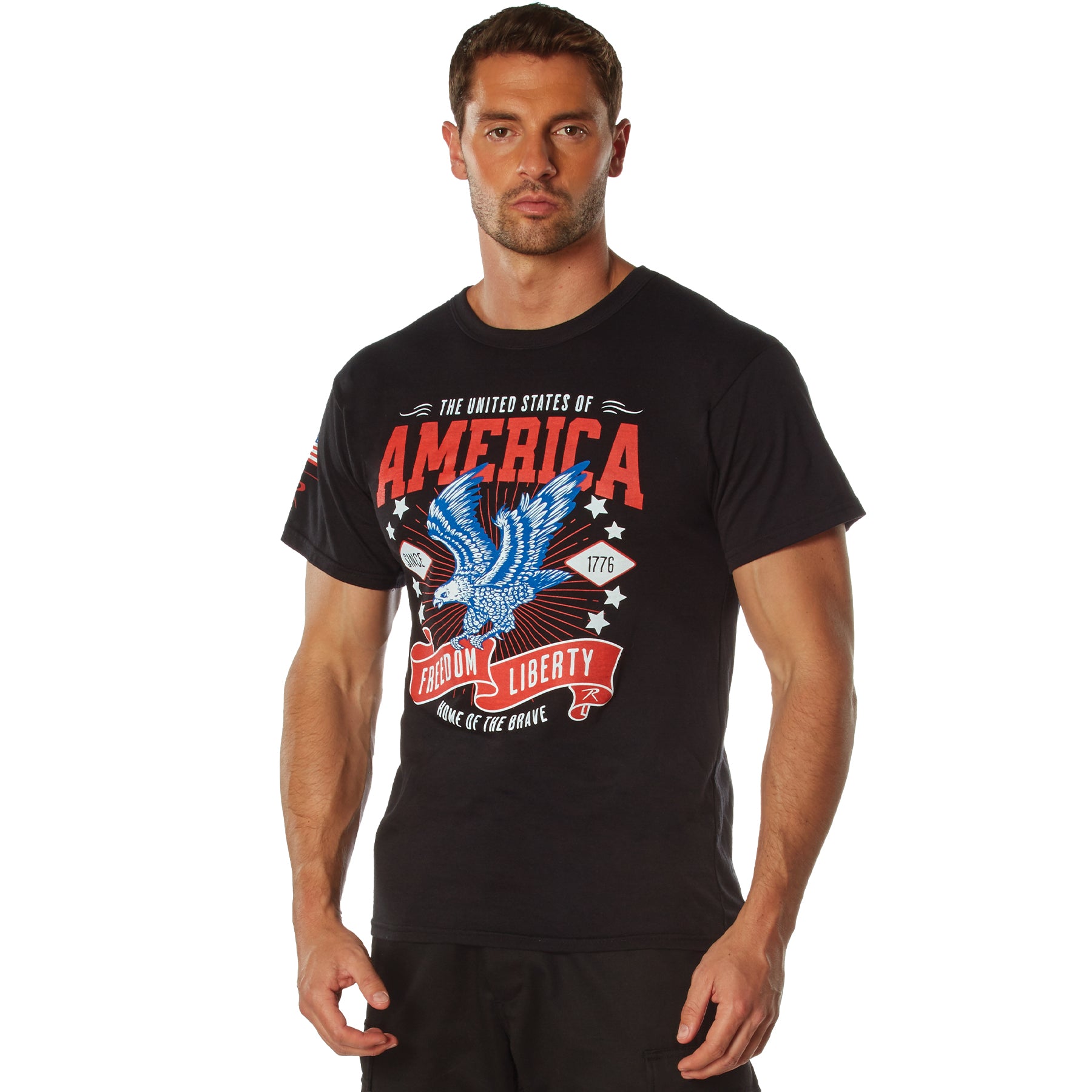 Rothco Freedom & Liberty T-Shirt Black Size M – Patriotic American Flag Graphic Tee