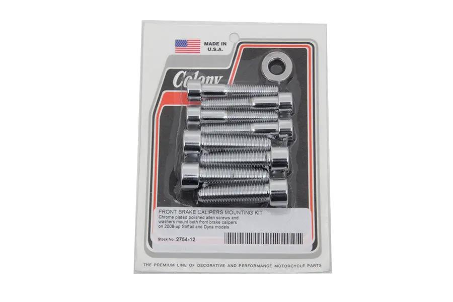 Colony Allen Mount Kit for Front Brake Caliper - Chrome for Harley Davidson FXST (2008-2017) by Colony