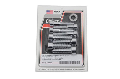 Colony Allen Mount Kit for Front Brake Caliper - Chrome for Harley Davidson FXST (2008-2017) by Colony