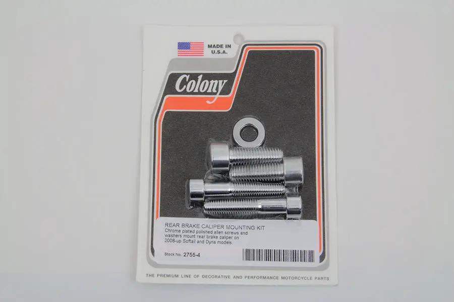 Colony Allen Mount Kit for Rear Brake Caliper Chrome – Compatible with Harley Davidson FLST (2008-2017) by Colony
