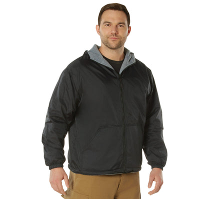 Rothco Reversible Lined Jacket with Hood – Black, Size 2XL