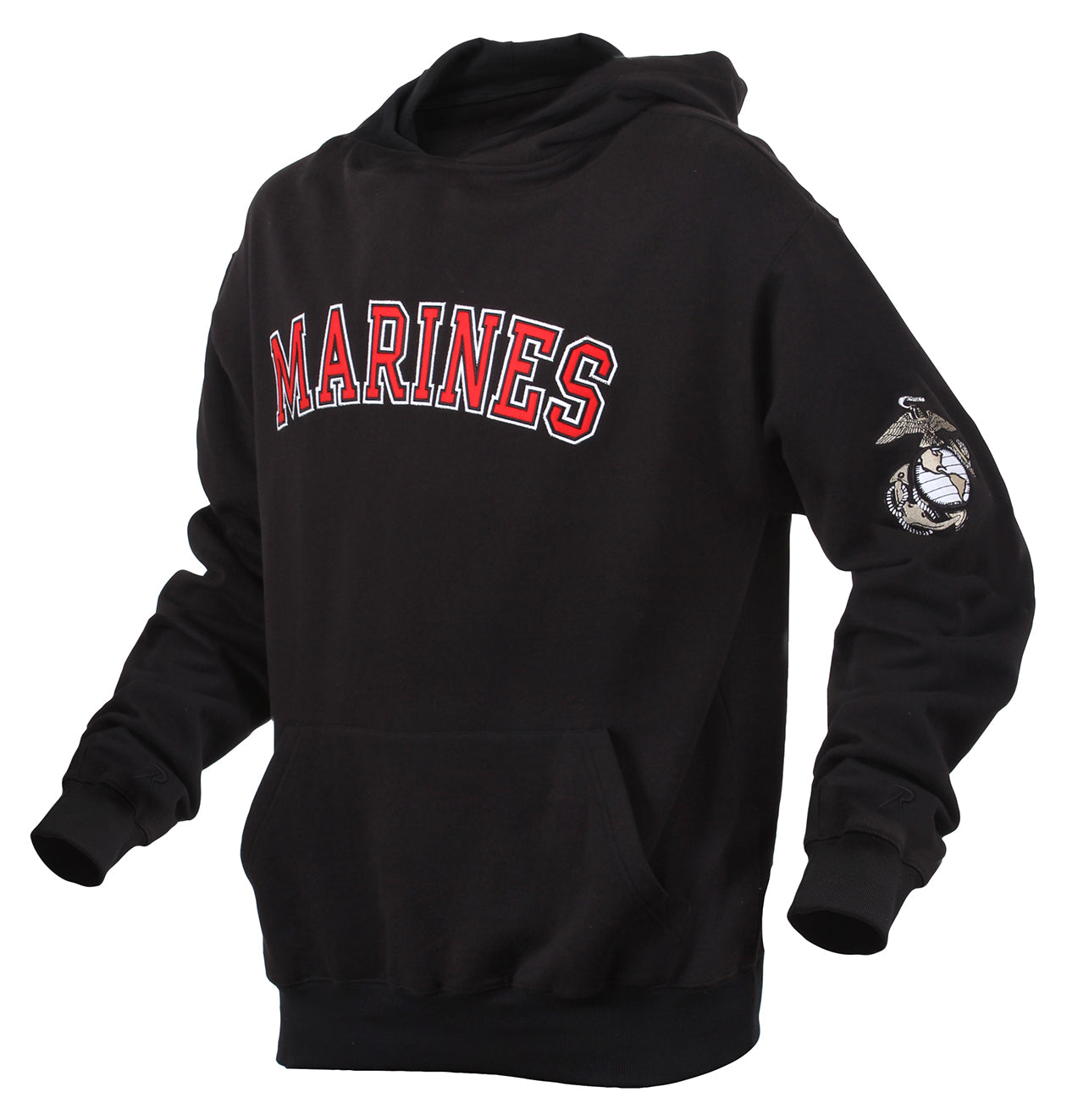 Rothco Embroidered Marines Pullover Hoodie Size M – Patriotic Military Sweatshirt with Warm Fleece Lining
