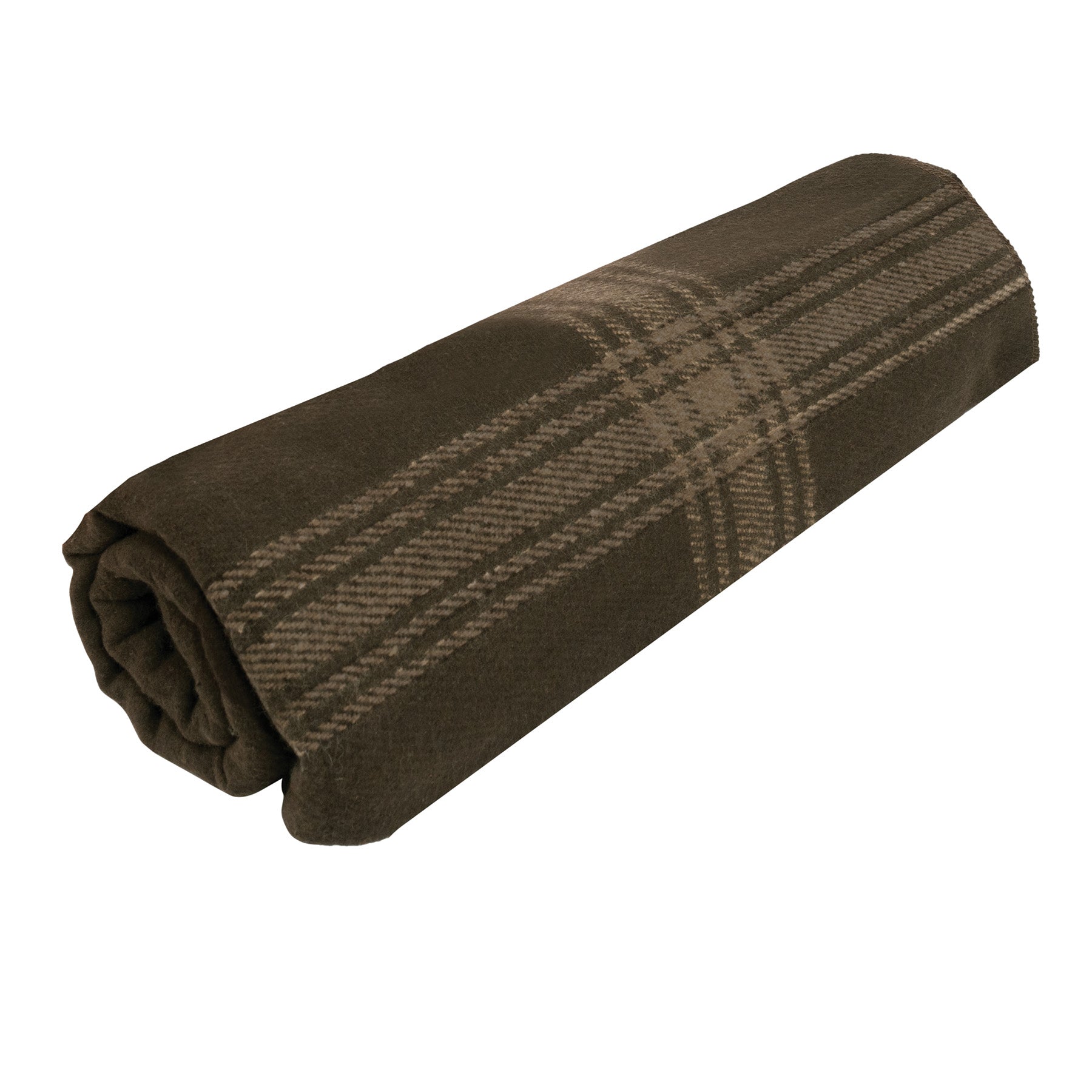 Rothco Striped Outdoor Wool Blanket Brown / Tan - Heavyweight Emergency & Camping Blanket