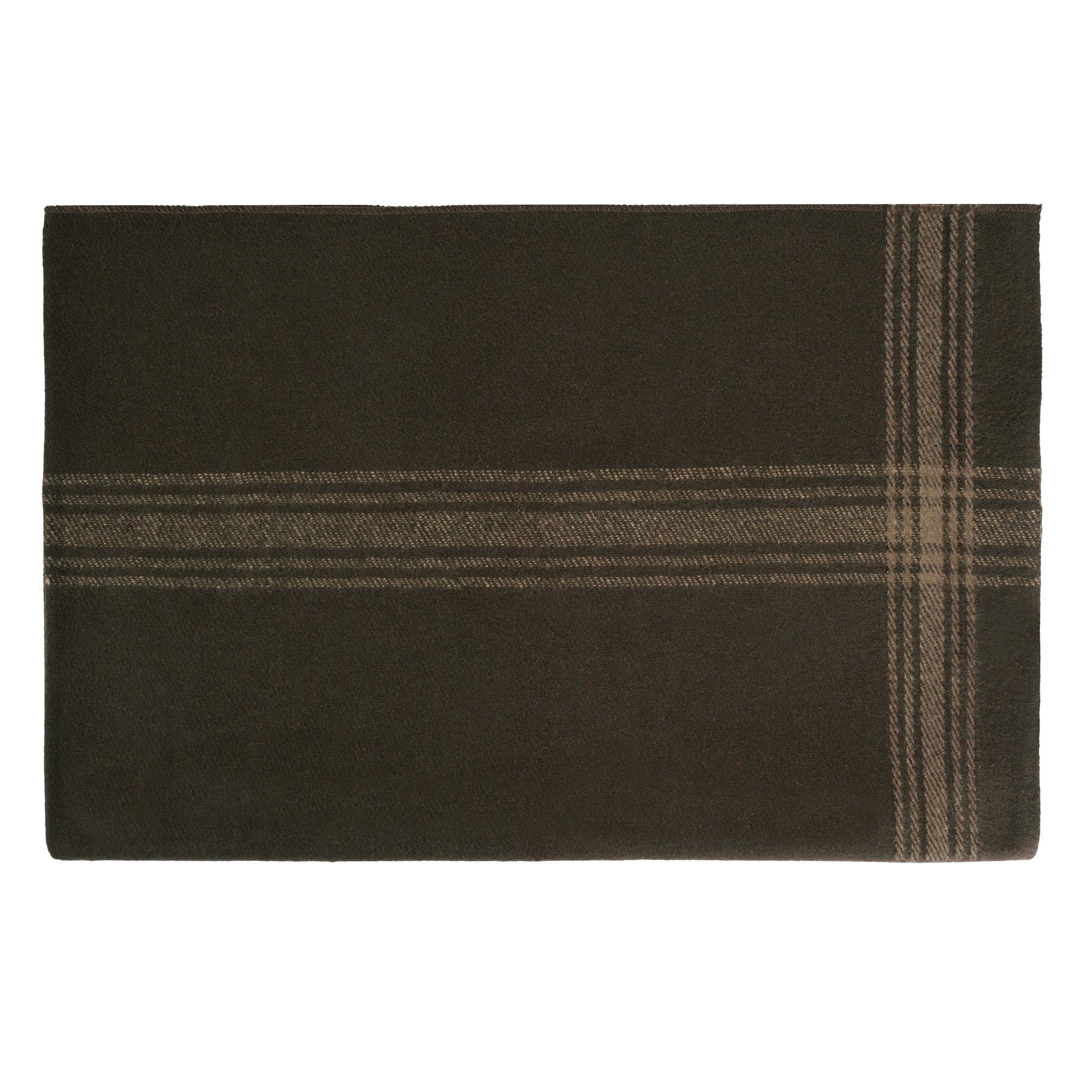 Rothco Striped Outdoor Wool Blanket Brown / Tan - Heavyweight Emergency & Camping Blanket