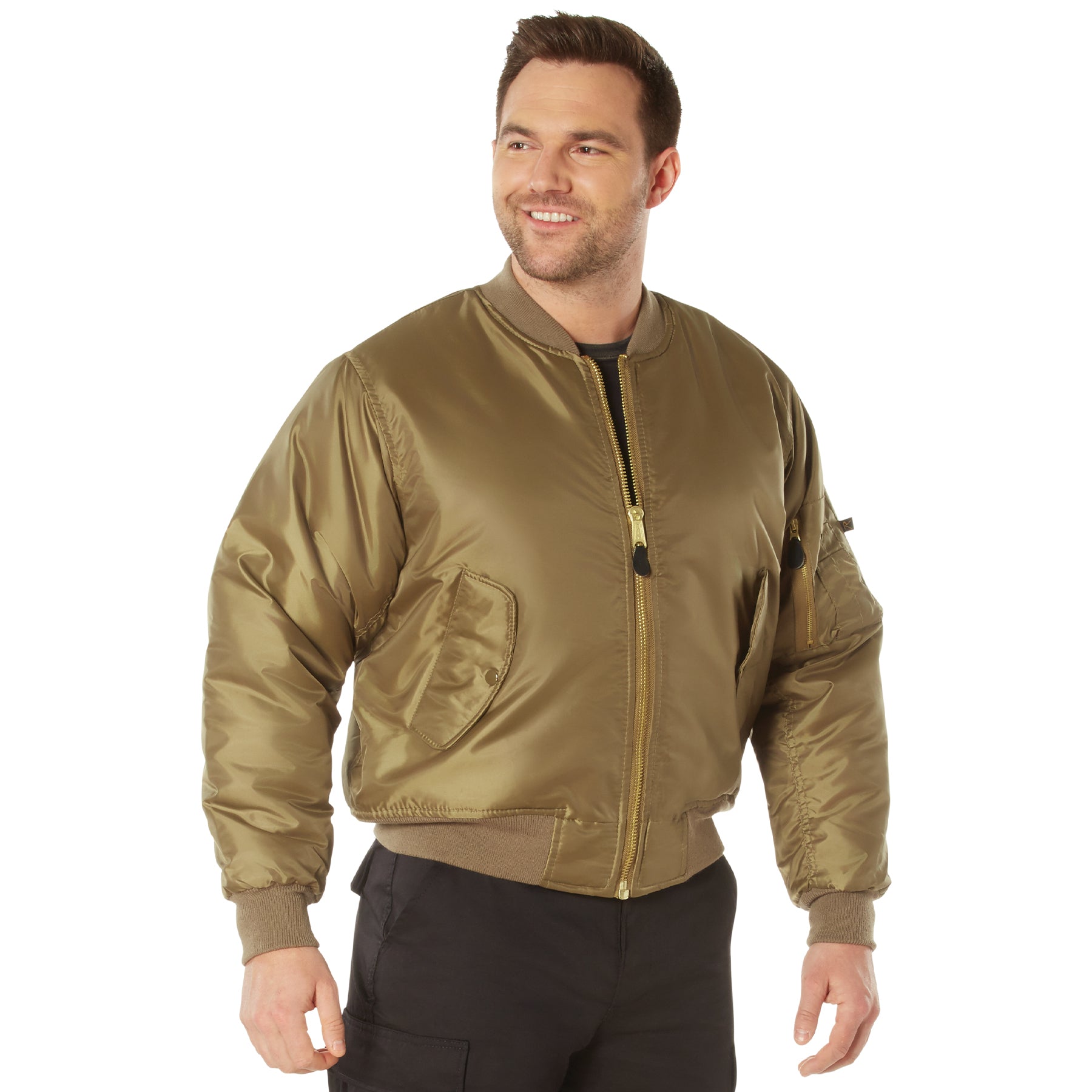Rothco MA-1 Flight Jacket in Coyote Brown Size XS – Classic Military Bomber Style with Insulation and Utility Pockets