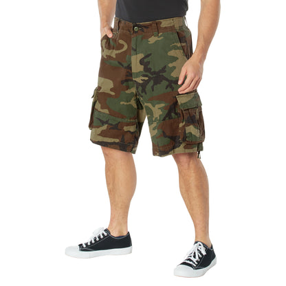 Rothco Vintage Infantry Utility Cargo Shorts 3XL in Woodland Camo
