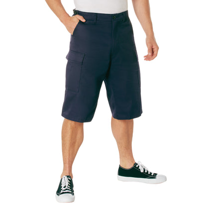 Rothco Long Length BDU Shorts Navy Blue Size M - Tactical Cargo Shorts with 13.5-Inch Inseam