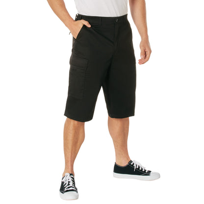 Rothco Long Length BDU Shorts Black Size Small – Tactical Cargo Shorts with Extended 13.5-inch Inseam
