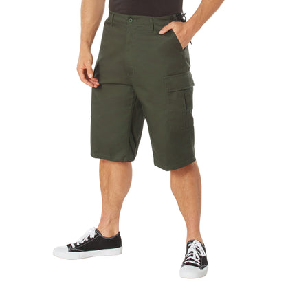 Rothco Long Length BDU Shorts Olive Drab Size Small - Tactical Cargo Shorts with 13.5-Inch Inseam