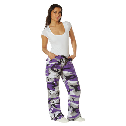 Rothco Women's Paratrooper Camo Fatigue Pants - Ultra Violet Camo, Size XS