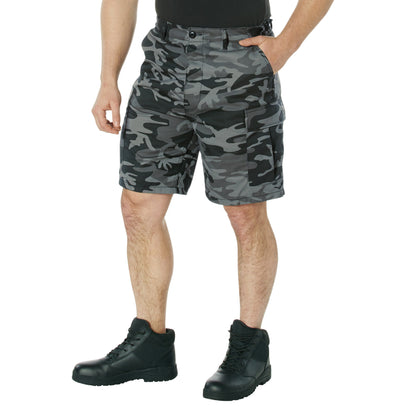 Rothco Camo BDU Shorts Black Camo Size Small – Tactical Cargo Shorts for Men and Women
