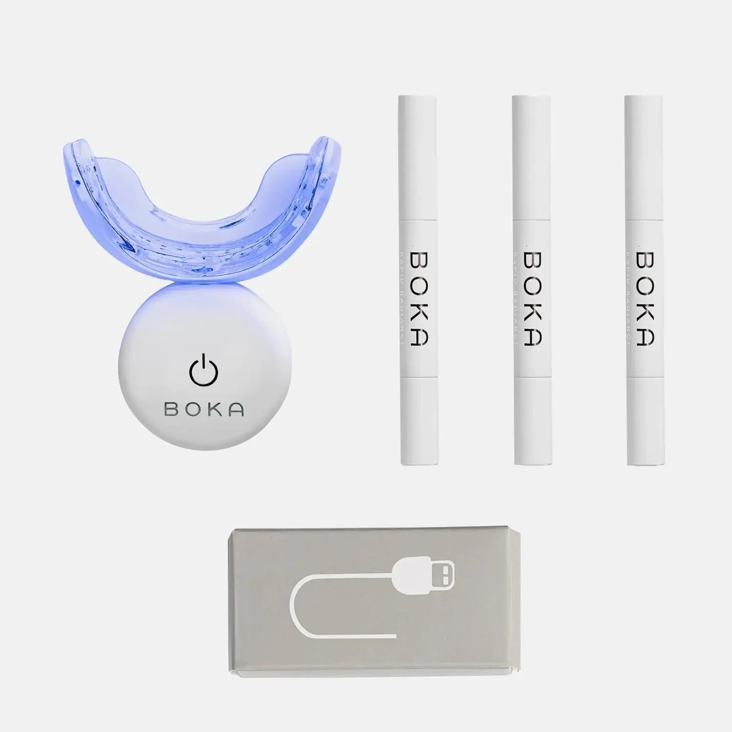 Boka Teeth Whitening Kit with LED Light Appropriate for Sensitive Teeth - 15 Minutes for Whiter Teeth - Hydrogen Peroxide & Fluoride-Free Nano Hydroxyapatite Gel Atticus Goods