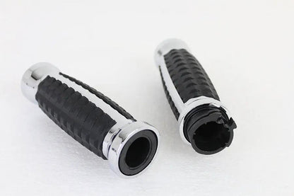 Wyatt Gatling Alligator Style Throttle by Wire Grip Set Chrome for Harley Davidson FLT (2008-2017) by Wyatt Gatling