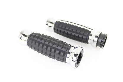 Wyatt Gatling Alligator Style Throttle by Wire Grip Set Chrome for Harley Davidson FLT (2008-2017) by Wyatt Gatling