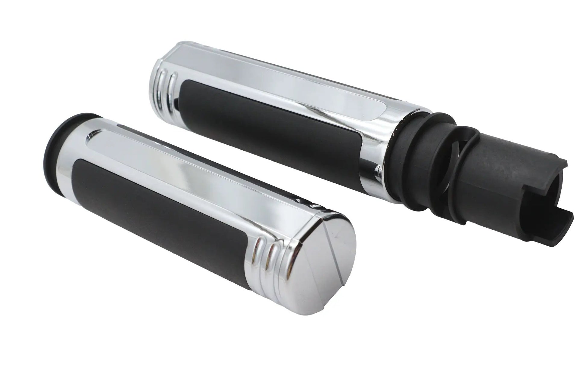 V-Twin M8 Empire Style Grip Set Chrome for Harley Davidson Models by V-Twin