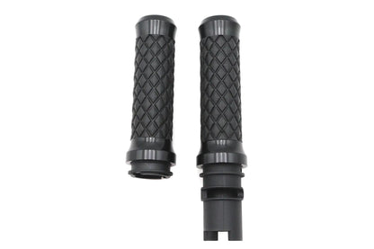 V-Twin Argyle Style Grip Set in Black for Harley Davidson Motorcycle Models by V-Twin