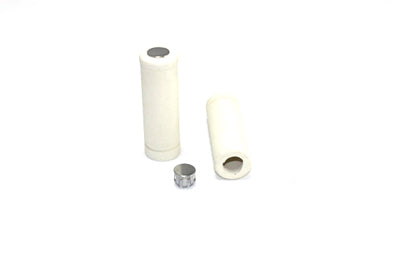 Wyatt Gatling 17-0506EW White Stock-Style Grip Set with Chrome Plugs for Harley-Davidson