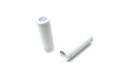 Wyatt Gatling 17-0506EW White Stock-Style Grip Set with Chrome Plugs for Harley-Davidson