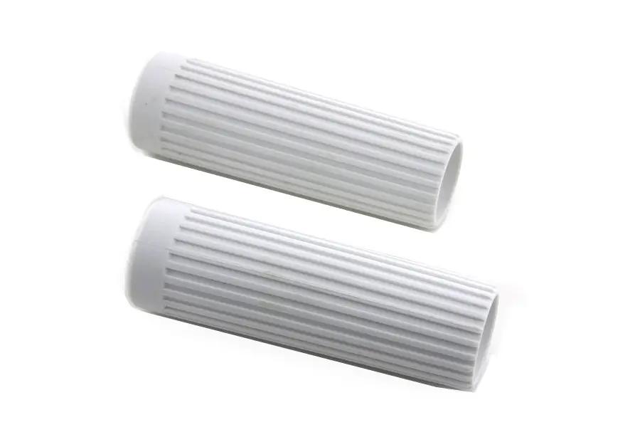 V-Twin Replica Rib Style White Grip Set for Harley Davidson FL Models by V-Twin