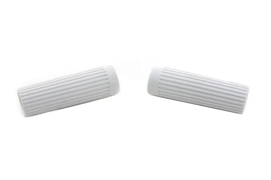 V-Twin Replica Rib Style White Grip Set for Harley Davidson FL Models by V-Twin