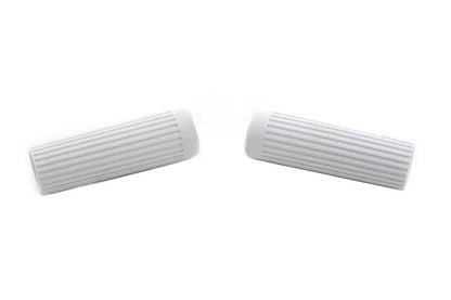 V-Twin Replica Rib Style White Grip Set for Harley Davidson FL Models by V-Twin