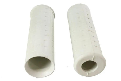 Wyatt Gatling Replica White Waffle Style Grip Set with Plug Hole – Fits Harley Davidson Motorcycles by Wyatt Gatling