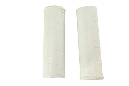 Wyatt Gatling Replica White Waffle Style Grip Set with Plug Hole – Fits Harley Davidson Motorcycles by Wyatt Gatling