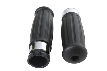 V-Twin Black Grip Set 1909 Style for Harley Davidson FL Models by V-Twin