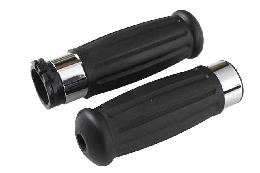 V-Twin Black Grip Set 1909 Style for Harley Davidson FL Models by V-Twin