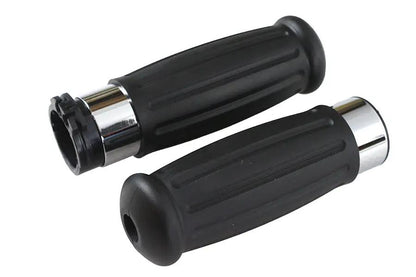 V-Twin Black Grip Set 1909 Style for Harley Davidson FL Models by V-Twin