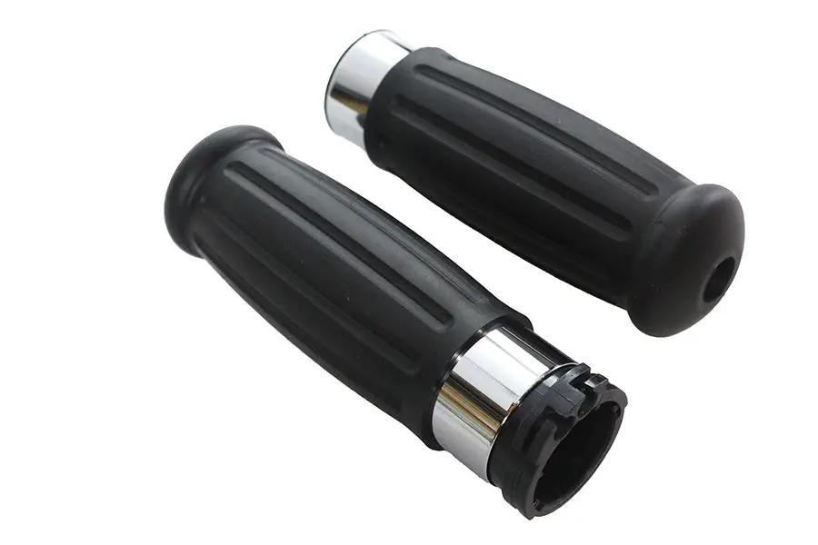 V-Twin Black Grip Set 1909 Style for Harley Davidson FL Models by V-Twin